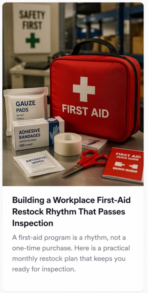 Building a Workplace First-Aid Restock Rhythm That Passes Inspection