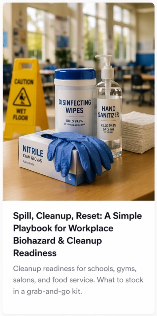 Spill, Cleanup, Reset: A Simple Playbook for Workplace Biohazard & Cleanup Readiness